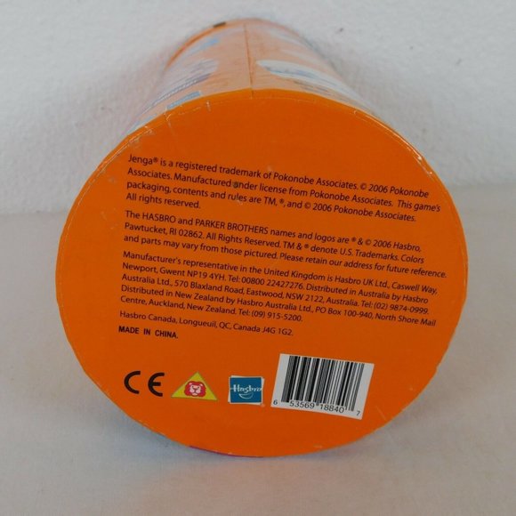 Jenga Original Wood Block Game Parker Brothers 2006 Orange Tube Family Game FLAW - Picture 8 of 8